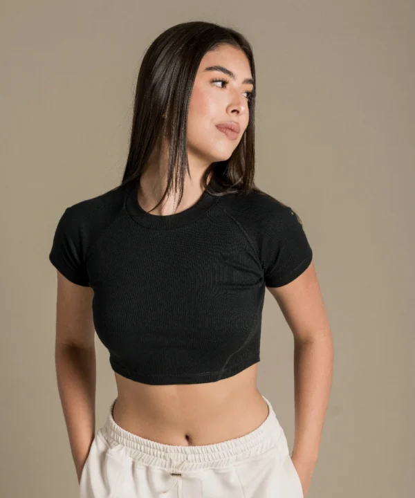 Croptop RIB negro