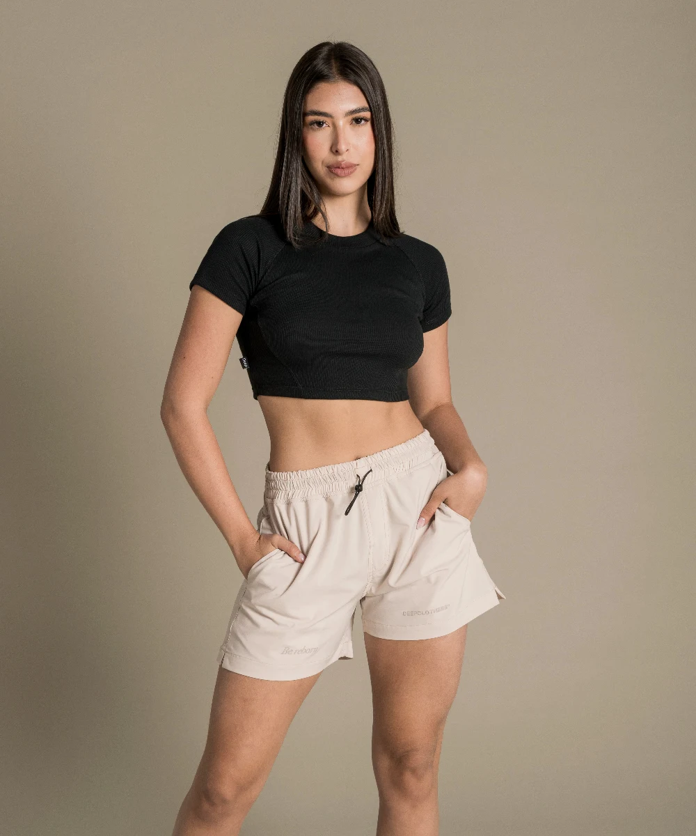 Croptop RIB negro